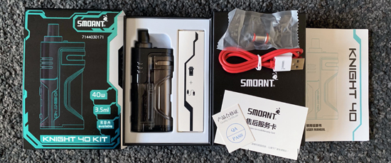 Knight 40 By Smoant Box Contents